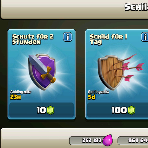 Ich will für eine Woche kaufen - (clash of clans, schutzschild)