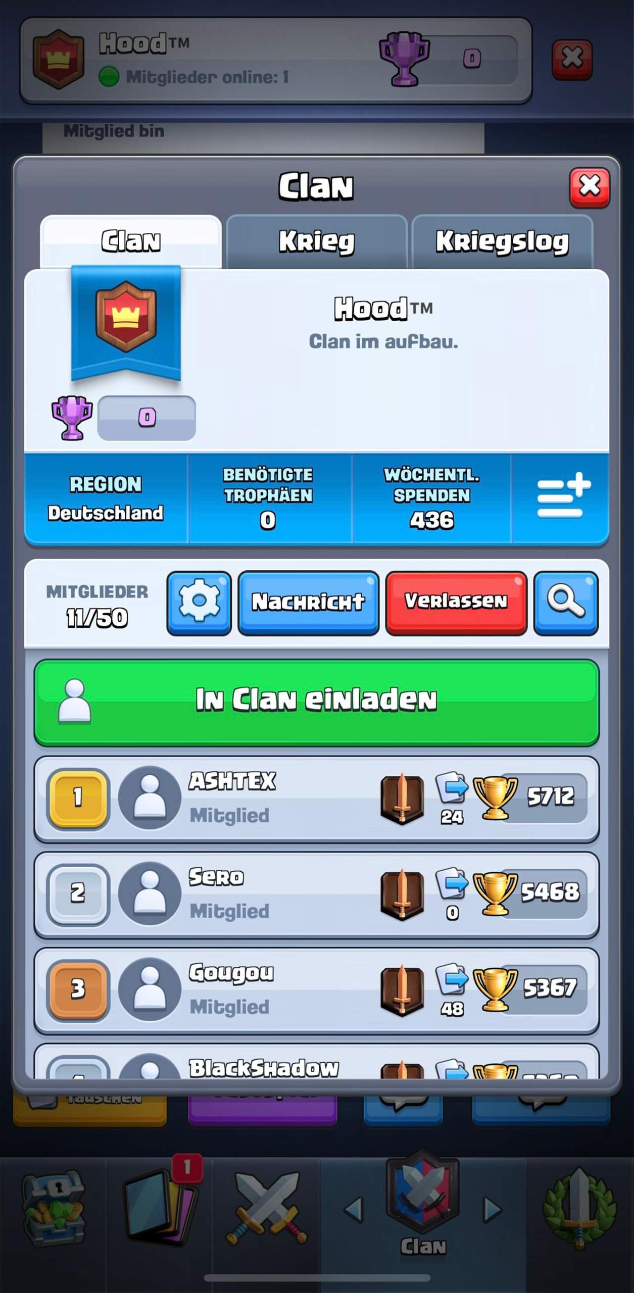 Clash Royale Clan? (Android, Supercell, Strategiespiel)