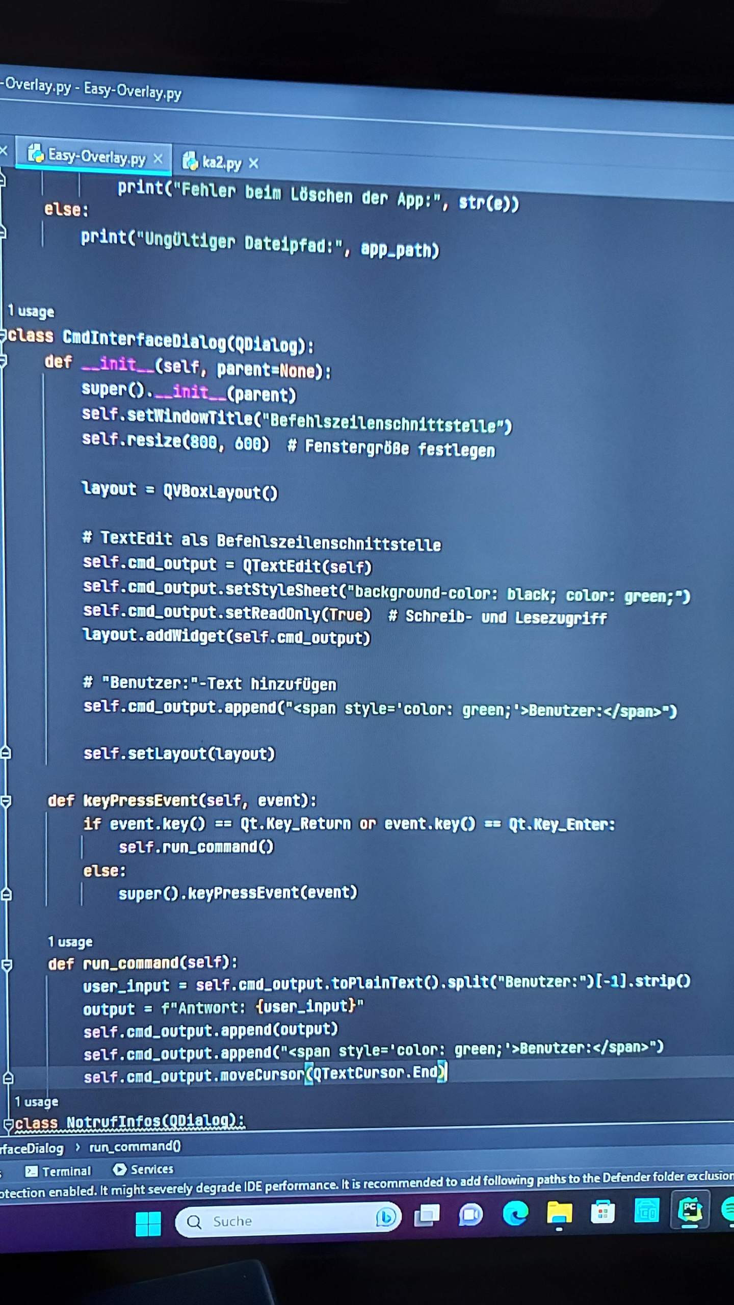 Wie kann ich das Layout für ein CMD in Python erstellen? (Programm ...