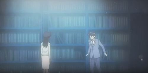 Die Szene, in der er in diese Bibliothek als jugendlicher Conan kommt. - (Anime, Folgen, Detektiv Conan)
