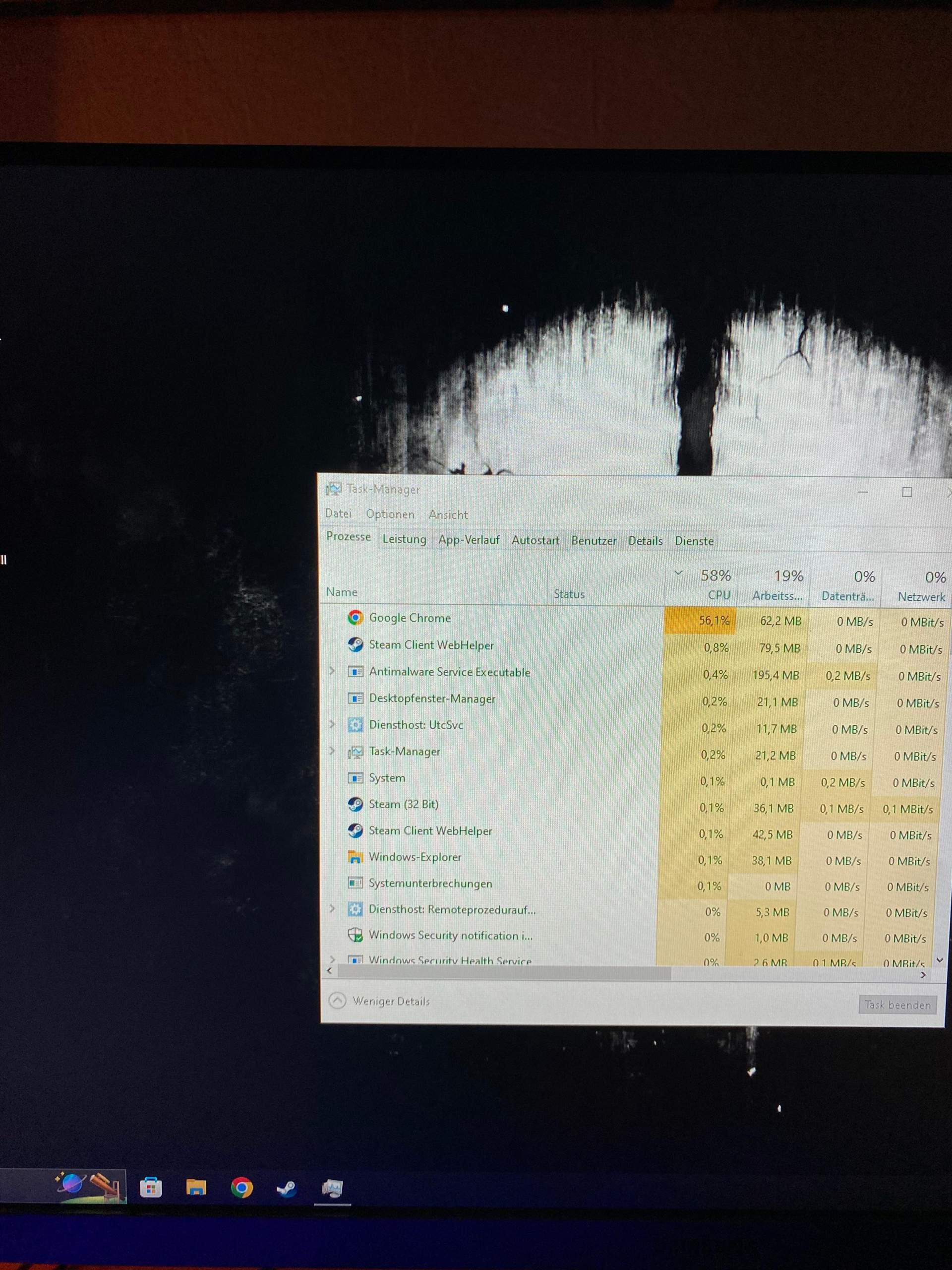 CPU hat eine hohe Auslastung von 3050 obwohl es geschlossen ist? (PC, Windows, Google Chrome)