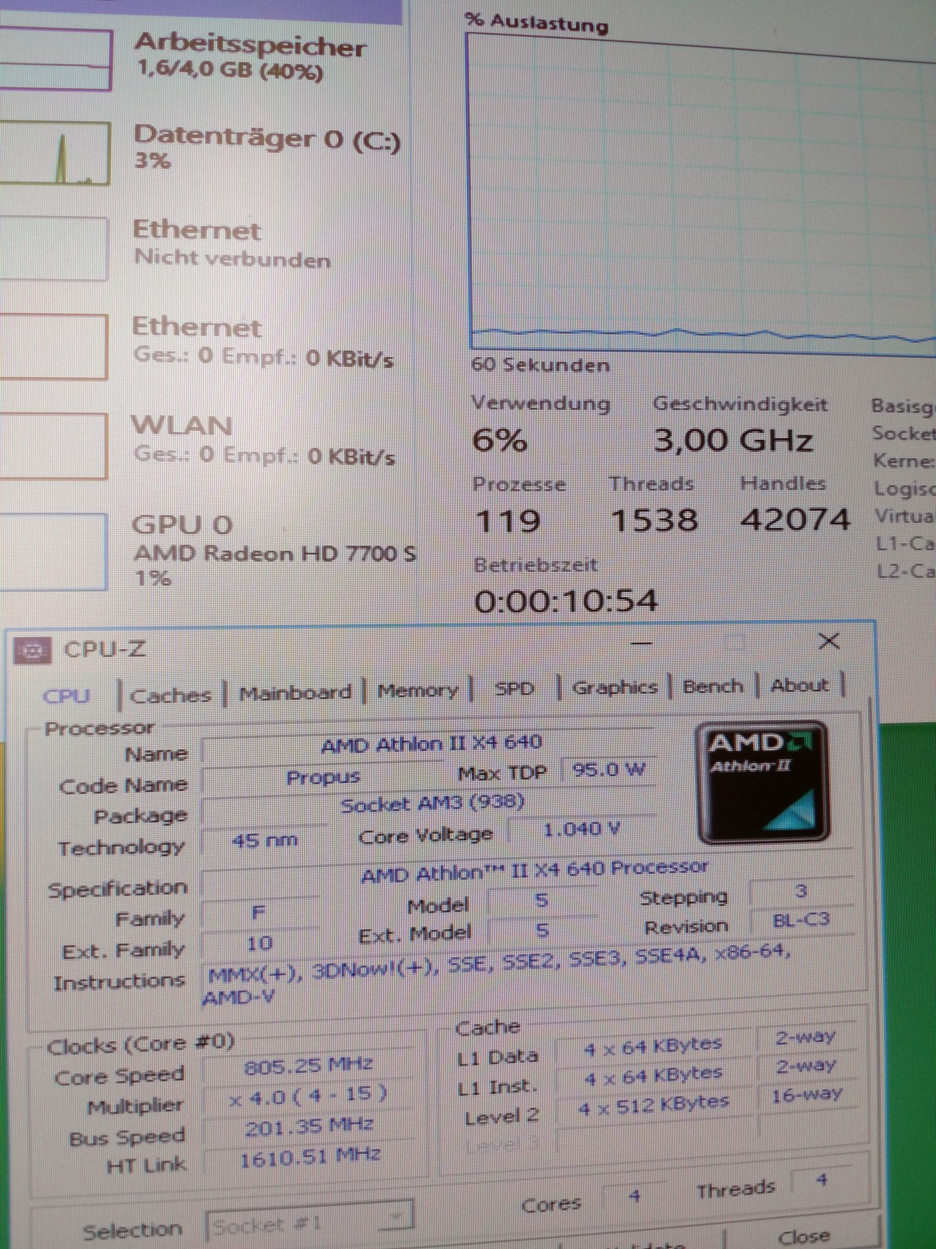 CPU ist runter auf 800mhz getaktet? (Computer, Technik, PC)