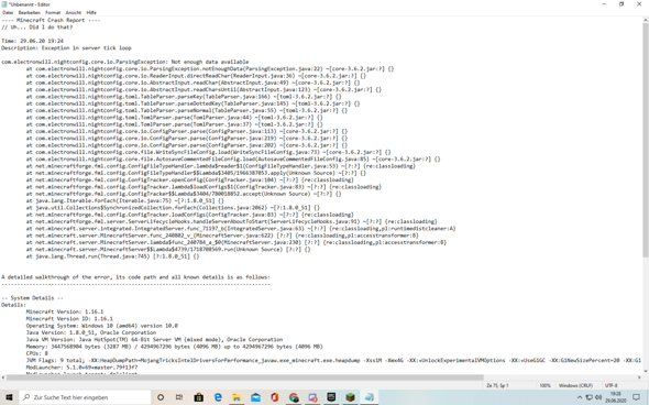 Crash Report In Minecraft Bitte Um Hilfe Computer Technik Spiele Und Gaming Crash Report In Minecraft Bitte Um Hilfe Computer Technik Spiele Und Gaming