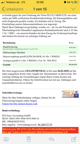 Credichamp24 Mahnung Inkasso Computer Recht