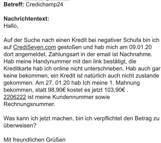 Credichamp24 Mahnung Wann Reagieren Recht Amtsgericht