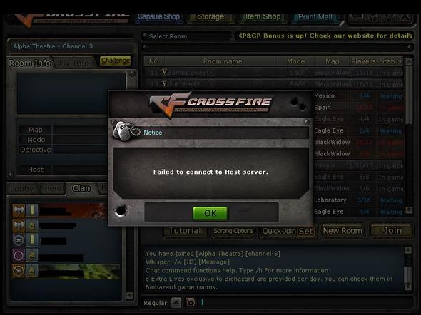 Crossfire Europe Failed connect to Host Server PC, Windows)