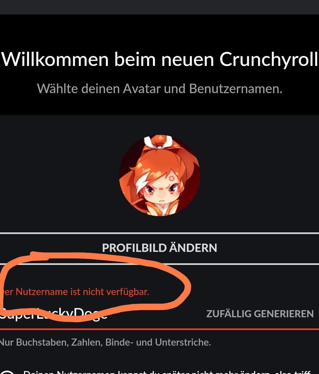 Crunchyroll Konto Erstellen Inkorrekte Anmeldedaten Crunchyroll Ich kann kein Benutzername erstellen? (Film, Serie)