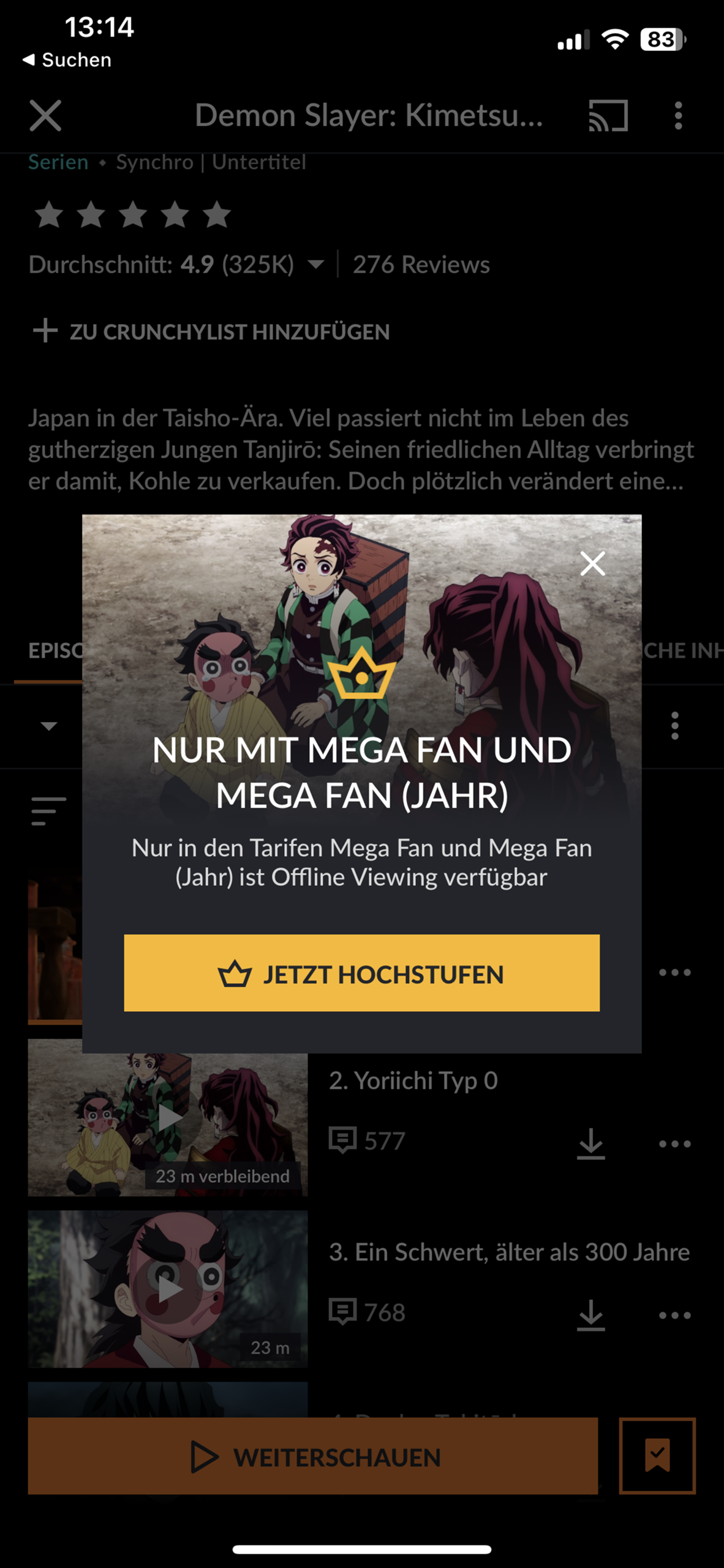 Crunchyroll Megafan auf Iphone? (Anime, Crunchyroll premium)