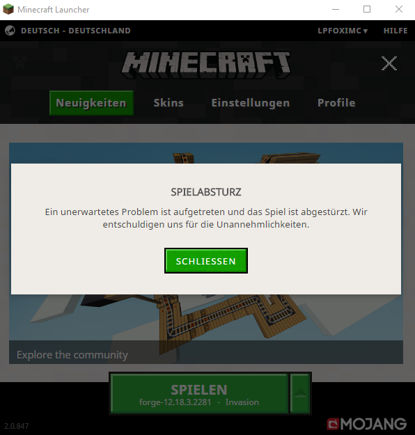 minecraft twitch launcher modpack not loading