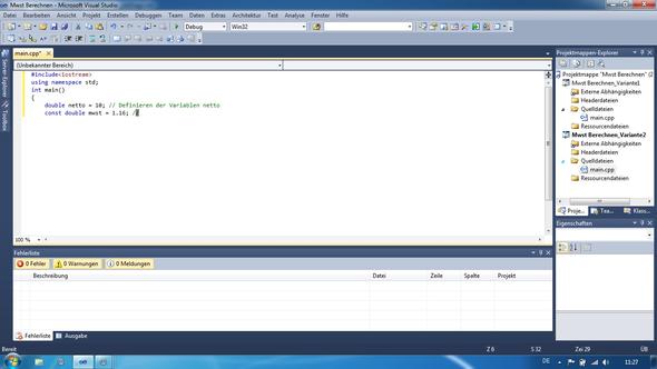 screenshot vom Cursor - (programmieren, Visual Studio, Cplusplus)