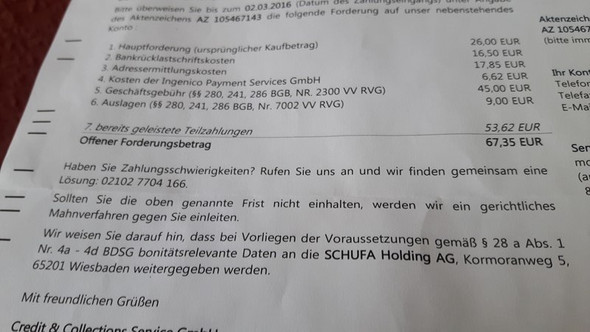 Inkasso kosten Inkasso kosten