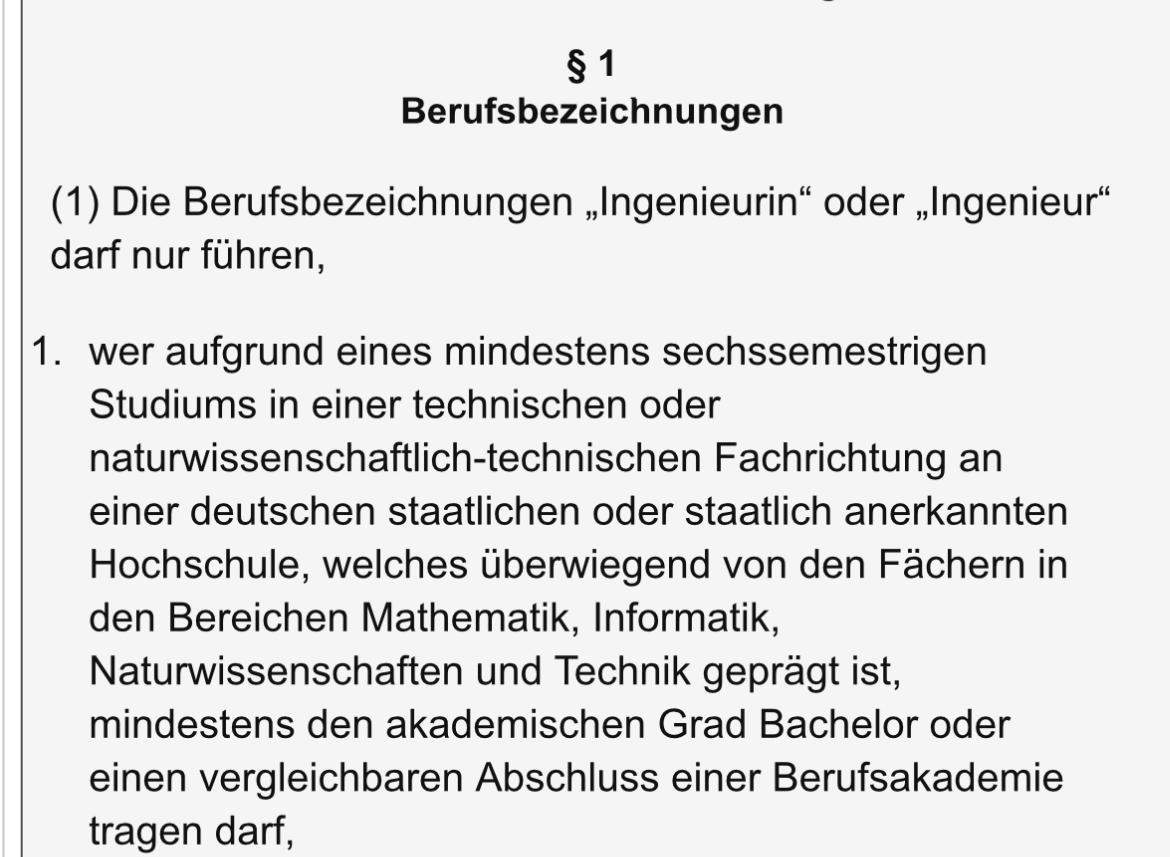 Darf ich mich Ingenieur nennen? (Informatik, Bachelor)