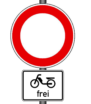 Darf man bei dieser Verkehrsschildkombination (siehe Bild) mit einem