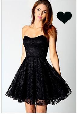 Schwarzes Kleid - (Kleid, weiß)