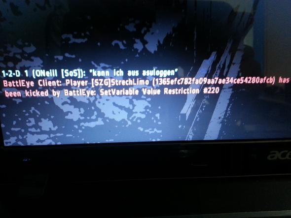 Bild wie ich gekickt werde. ( von einem Freund) - (Computer, DayZ, arma-2-oa)