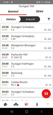 DB Bahnhof app, bedeutung der Angegebenen Zeiten?