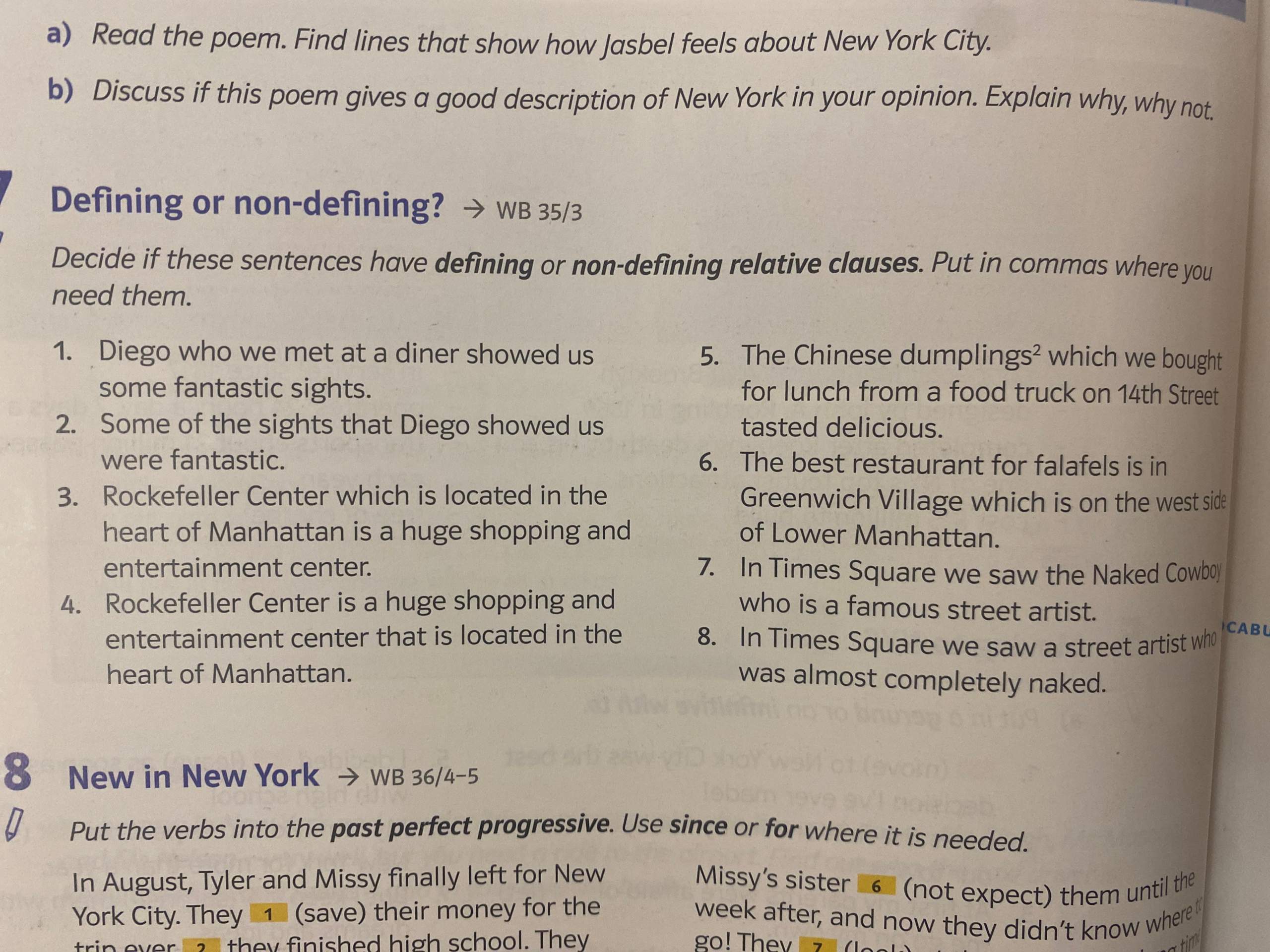 Defining and non defining erklärt? (Grammatik, Hausaufgaben, Unterricht)