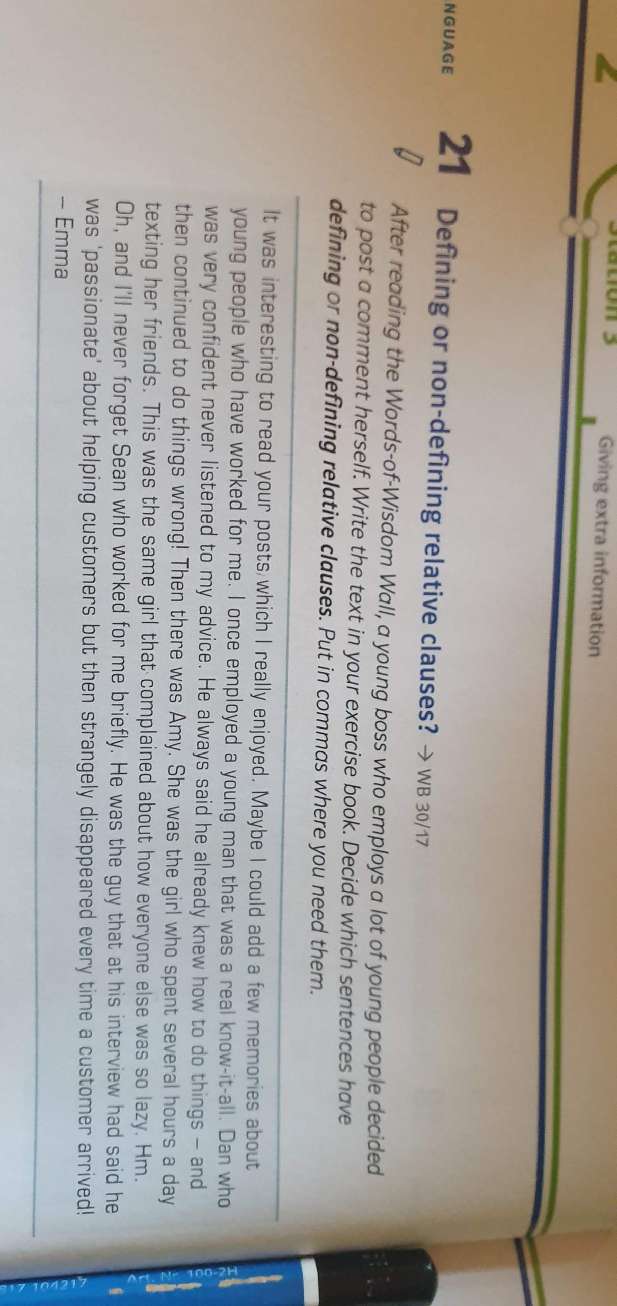 Defining or non defining? (Schule, Englisch, Übersetzung)