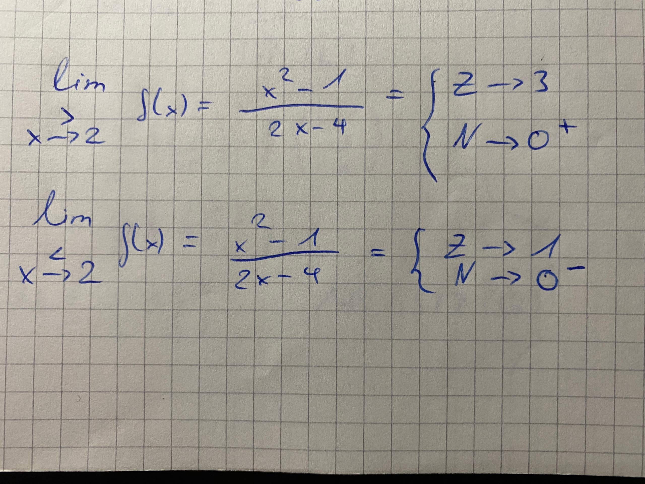 Definitionslücke bei 2 richtig (Limes)? (Schule, Mathematik