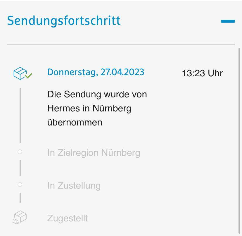 „Deine Sendung wurde von unserem Fahrer am abgeholt.“Hermes Bedeutung? (Post, Versand