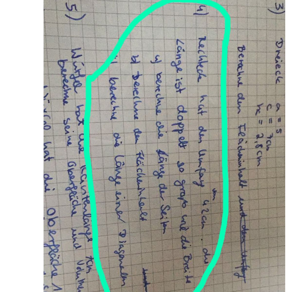 Den Flacheninhalt Und Den Umfang Von Rechteck Berechnen Schule Mathe Mathematik