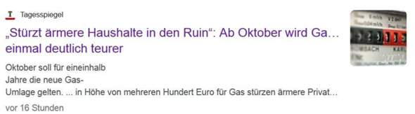 Denkst du, die beschlossene Gas Umlage von Habeck, welche Gas für die Bürger:innen um mehrere Hundert Euro teuer macht, ist notwendig und richtig?