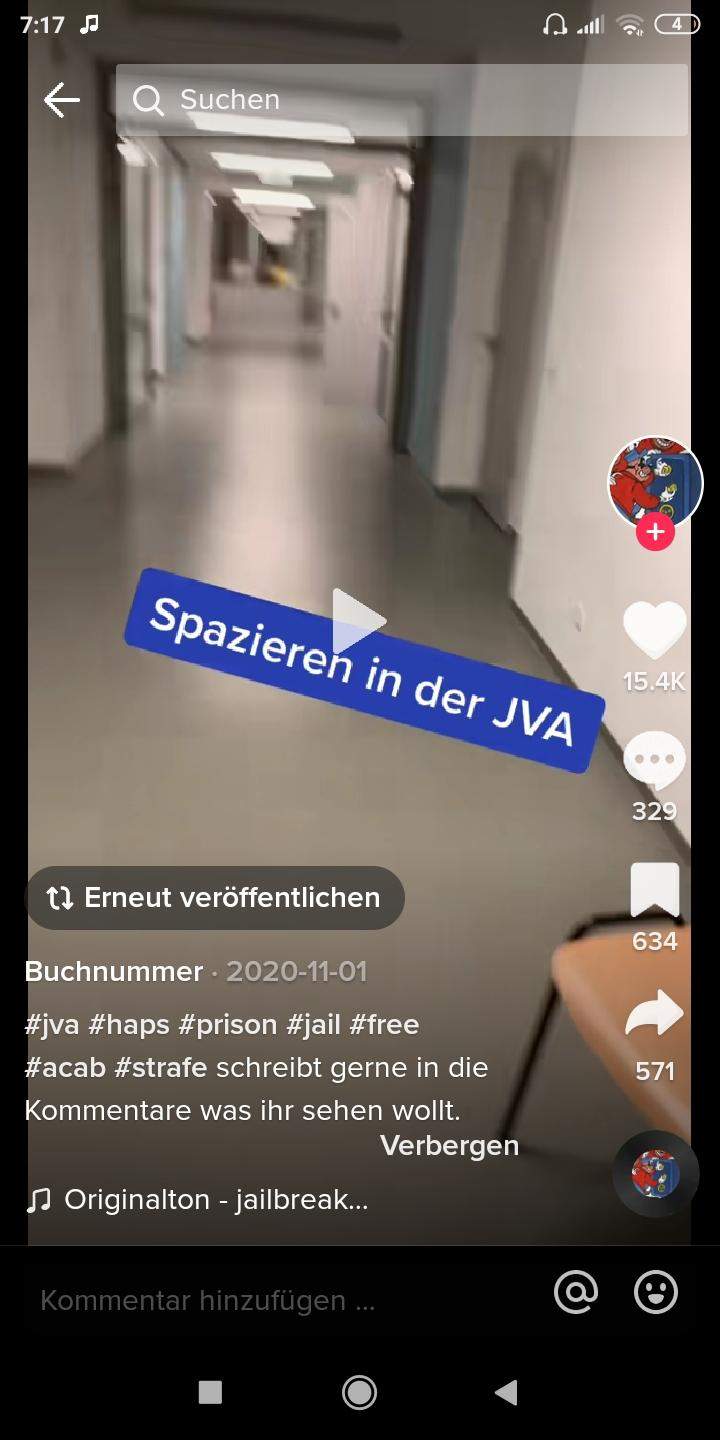 Denkt ihr die Videos auf TikTok von Personen die angeblich in der JVA