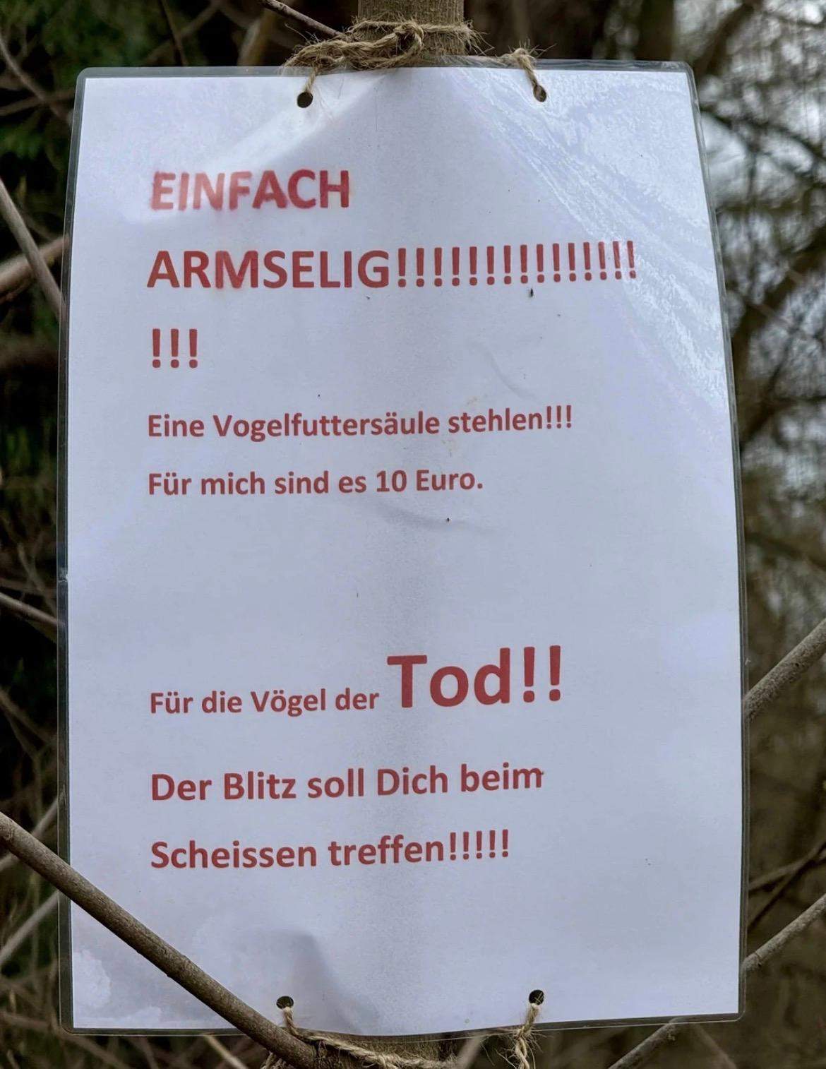 Der Blitz soll Dich beim Scheissen treffen – wegen einer ...