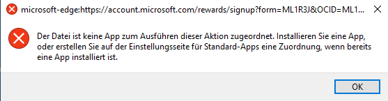 Der datei ist keine app zum ausführen dieser aktion zugeordnet