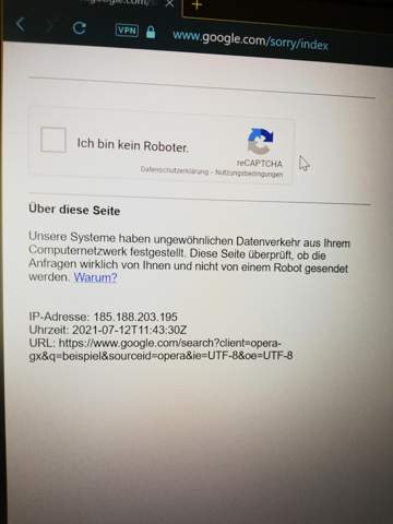 Der Inkognito Modus bei Firefox und Opera GX funktioniert bei mir nicht ...