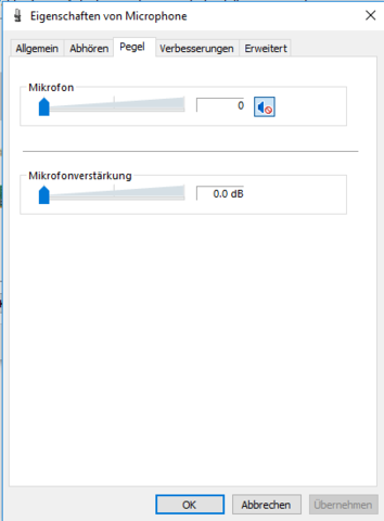 In den Soundoptionen passiert das gleiche - (Computer, Technik, Mikrofon)