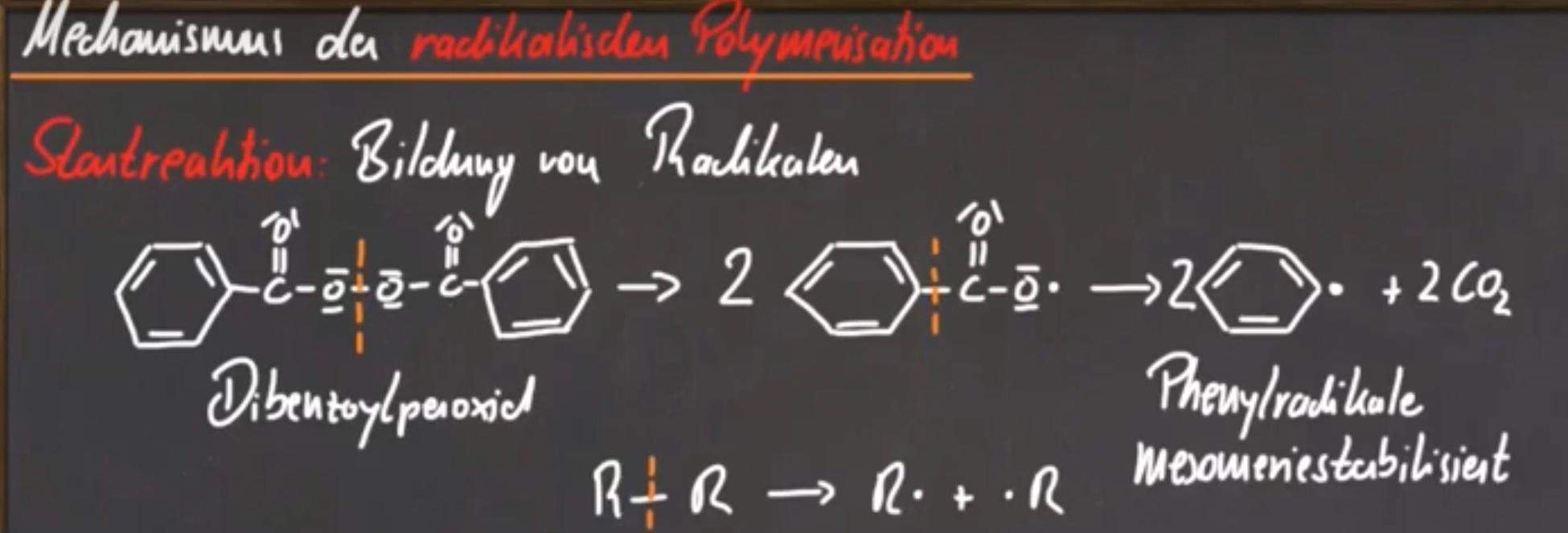 Der Radikalstarter Benzoylperoxid in der Chemie? (Biologie ...