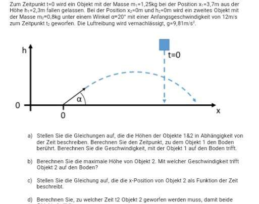 Der schräge Wurf in der Physik? (Schule, Geschwindigkeit, Bewegung)