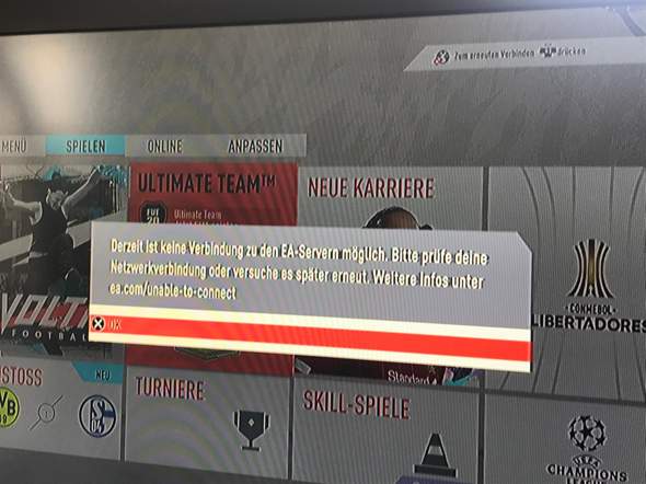 Derzeit ist keine Verbindung zu den EA-Servern möglich?Siehe Bild