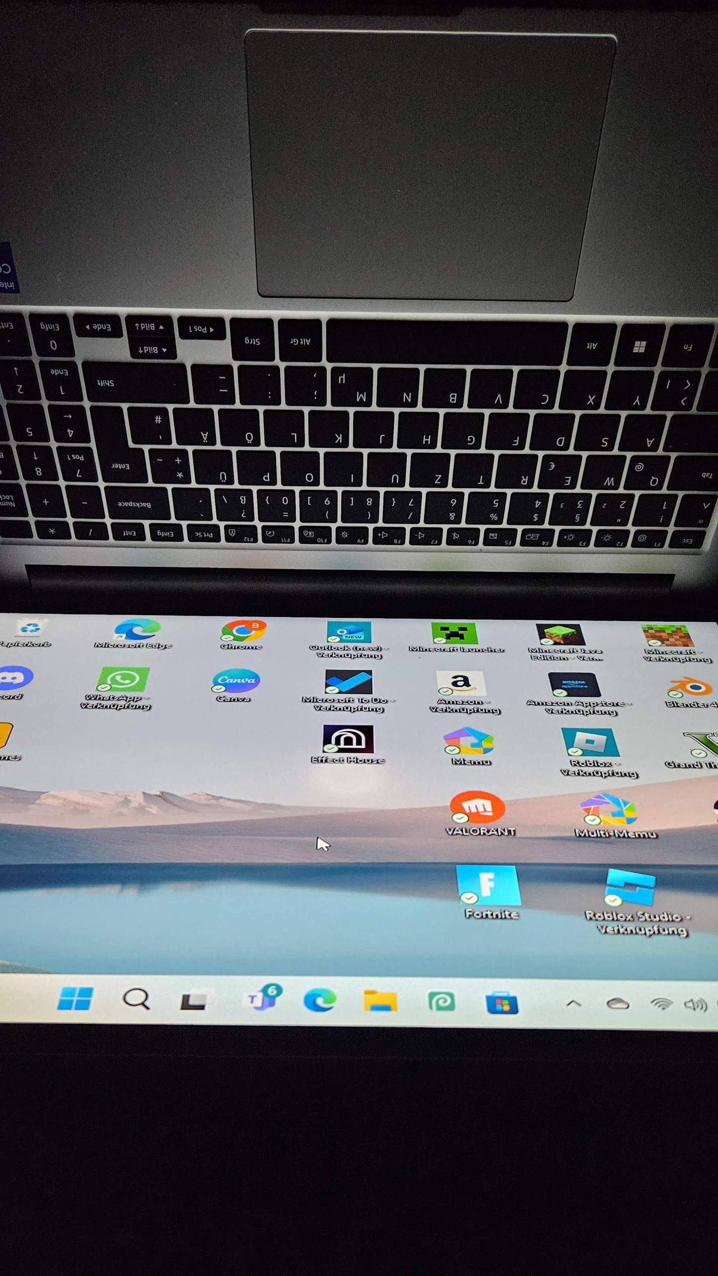 Desktop um 180 Grad drehen? kaputt)