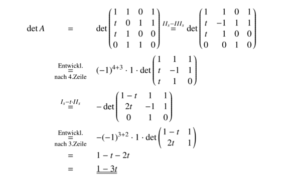 Determinante? (Mathematik, Informatik, Klausur)