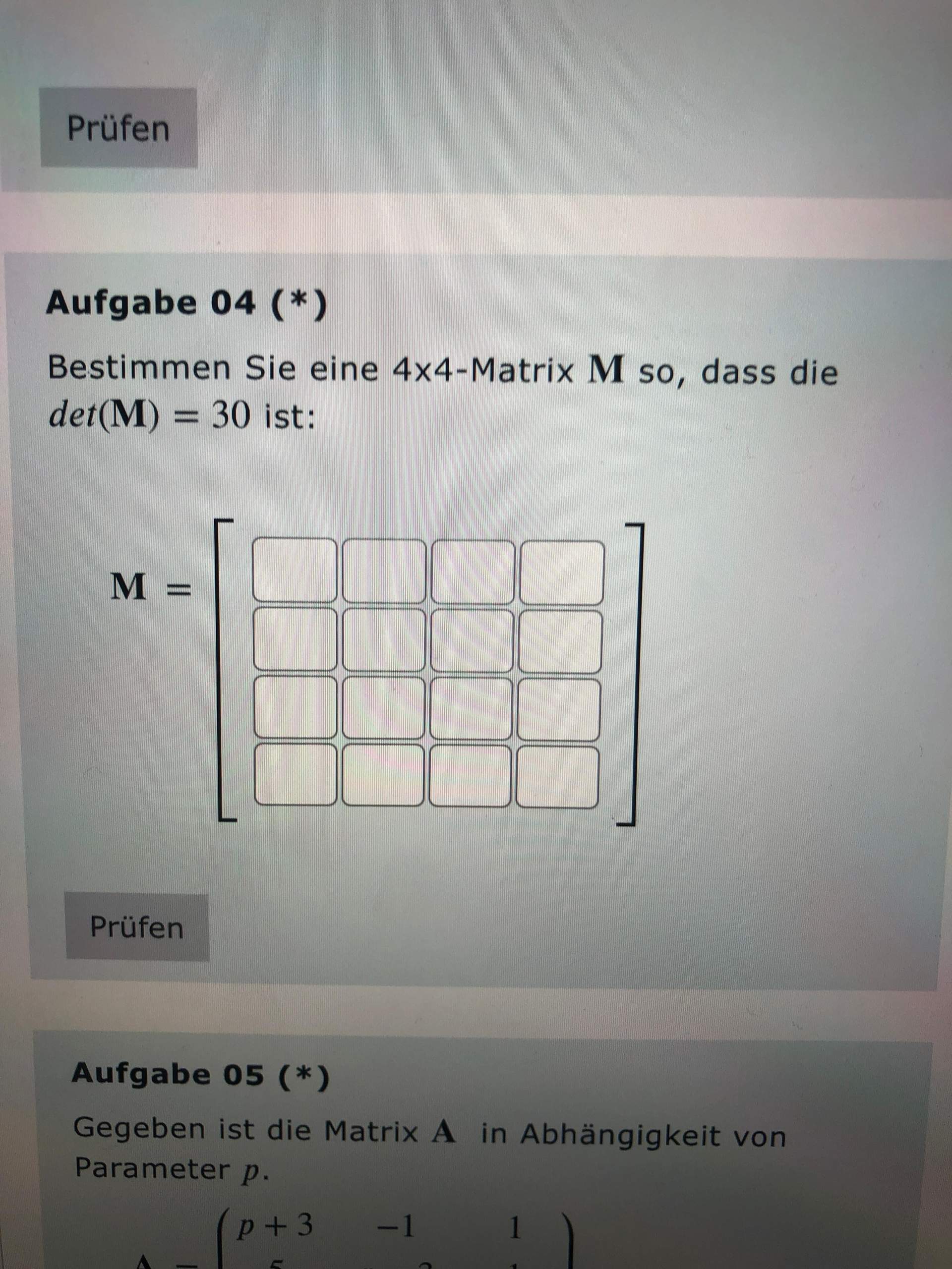 Determinante einer 4x4 Matrix bestimmen? (Schule, Mathe, Mathematik)