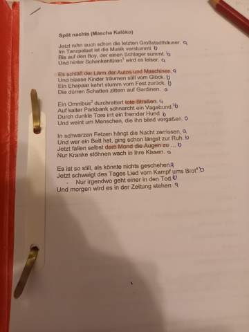 Deutsch Gedichtanalyse?
