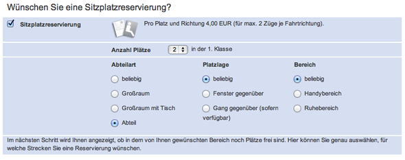 Was Bedeutet Diese Platzauskunft Der Deutsche Bahn Beim Buchen Der 1 Klasse Ice Sitzplatz Zugticket