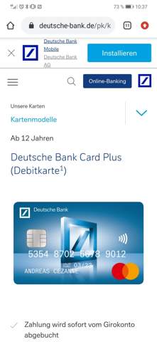 Deutsche Bank Debit Card? (Geld, Wirtschaft und Finanzen, Kreditkarte)