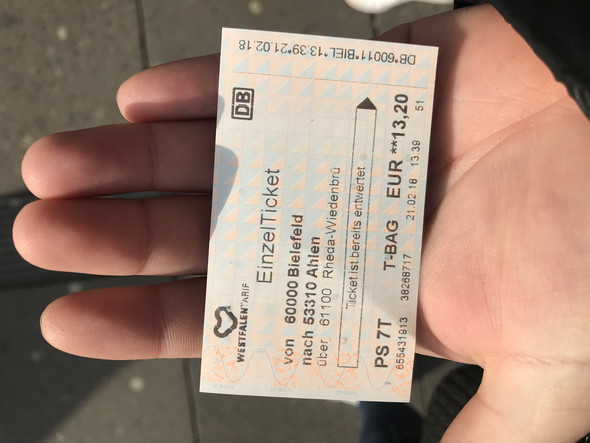 Westfalentarif - Fahrkarte sofort gültig? (Ticket, Deutsche Bahn)