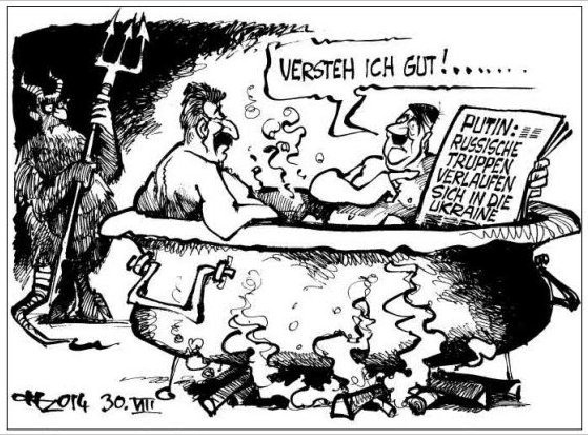 Karikatur Stalin Hitler - (Interpretation, Karikatur, Russisch-Ukrainischer Konflikt)