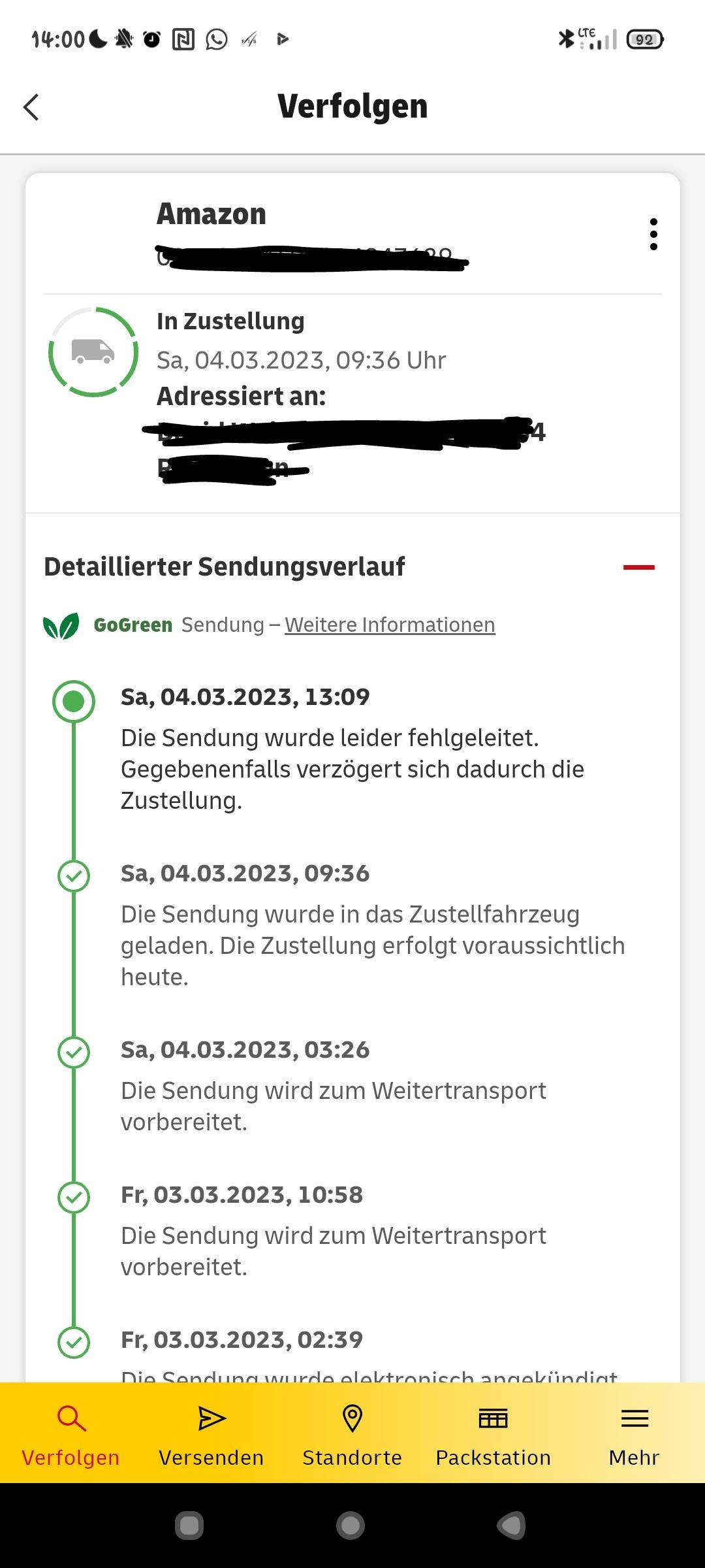 DHL "die Sendung wurde leider fehlgeleitet"? (Versand, Paket, Zustellung)