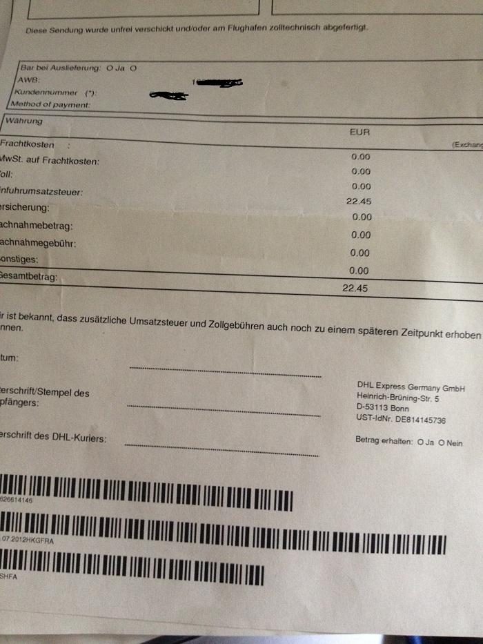 DHL Einfuhrumsatzsteuer zahlen?! (China, Umsatzsteuer)