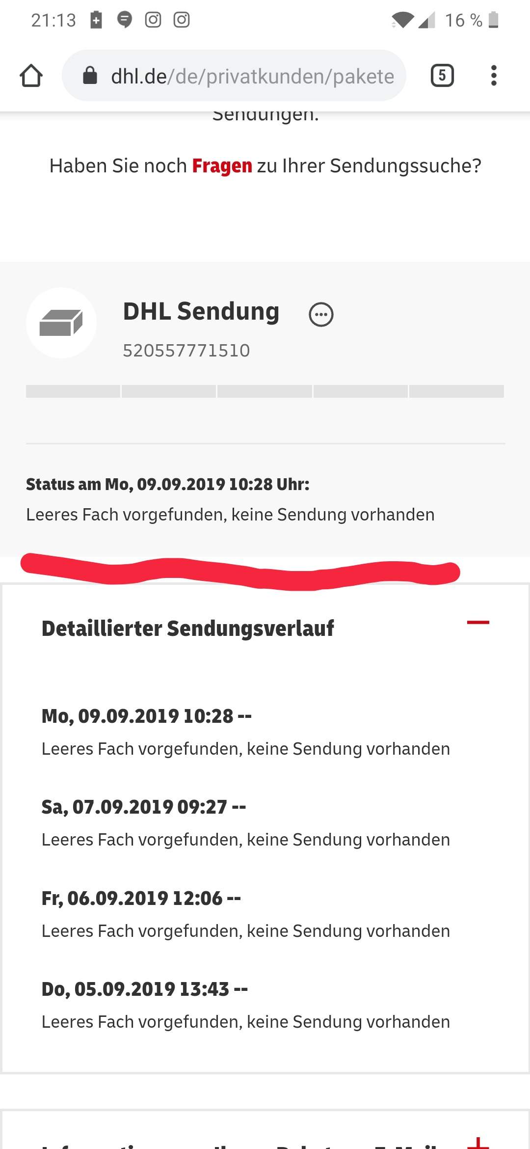 Packstation Leeres Fach Vorgefunden Keine Sendung Vorhanden Dhl leeres Fach vorgefunden? (Kleinanzeigen, DHL Paket, Sendungsverfolgung)