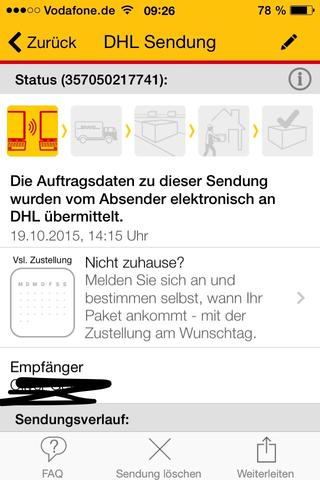 Wann Kommt Die Dhl Lieferung Nach Meinem Kauf Uber Ebay Post