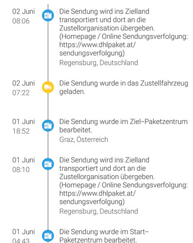Tracking  - (Post, DHL)