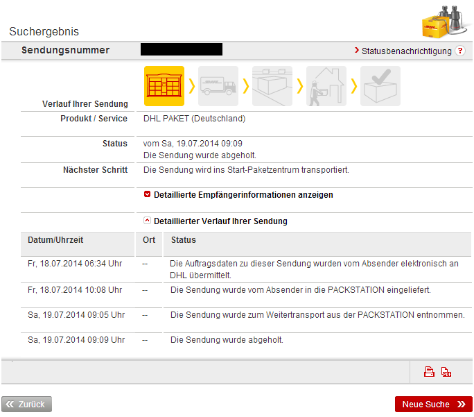 Die Sendung Wurde Vom Absender In Der Filiale Eingeliefert. DHL Paket bleibt im Status "Die Sendung wurde abgeholt"? (Versand