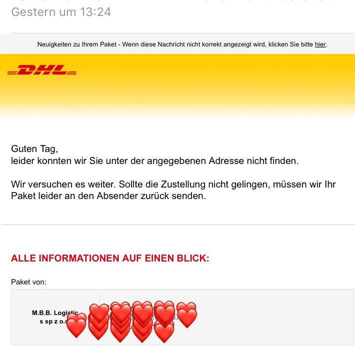 Dhl Paket falsche Adresse gegeben? (Geld, verzweifelt, zurückschicken)