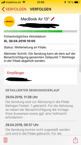 Dhl Paket Wird Nicht Abgegeben Post
